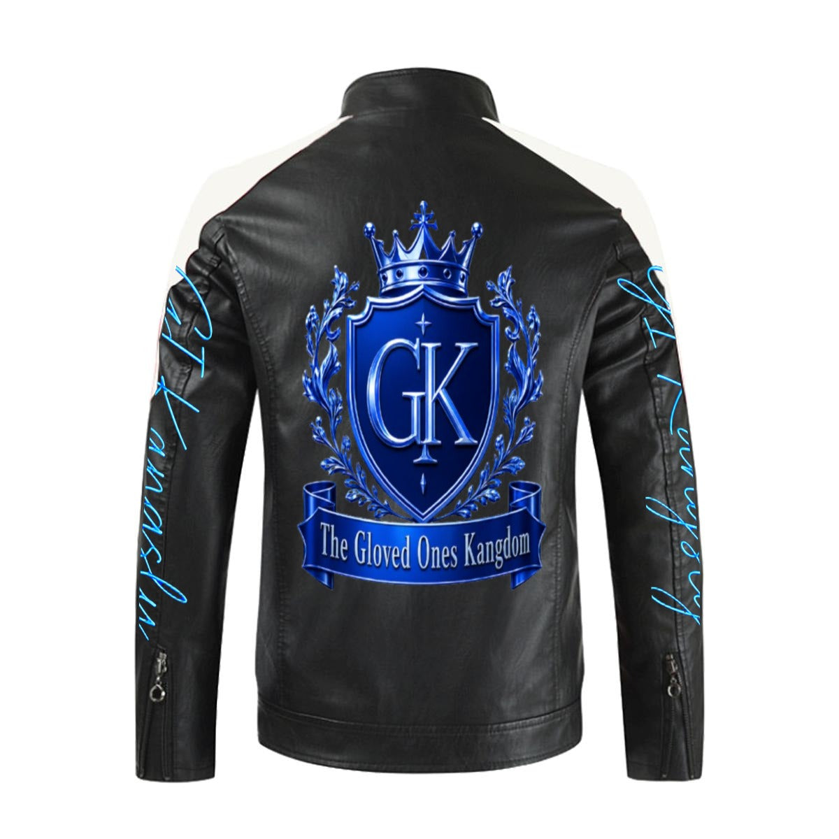Men's Stand-up Collar Block Slim-fit Leather Jacket (DTF)