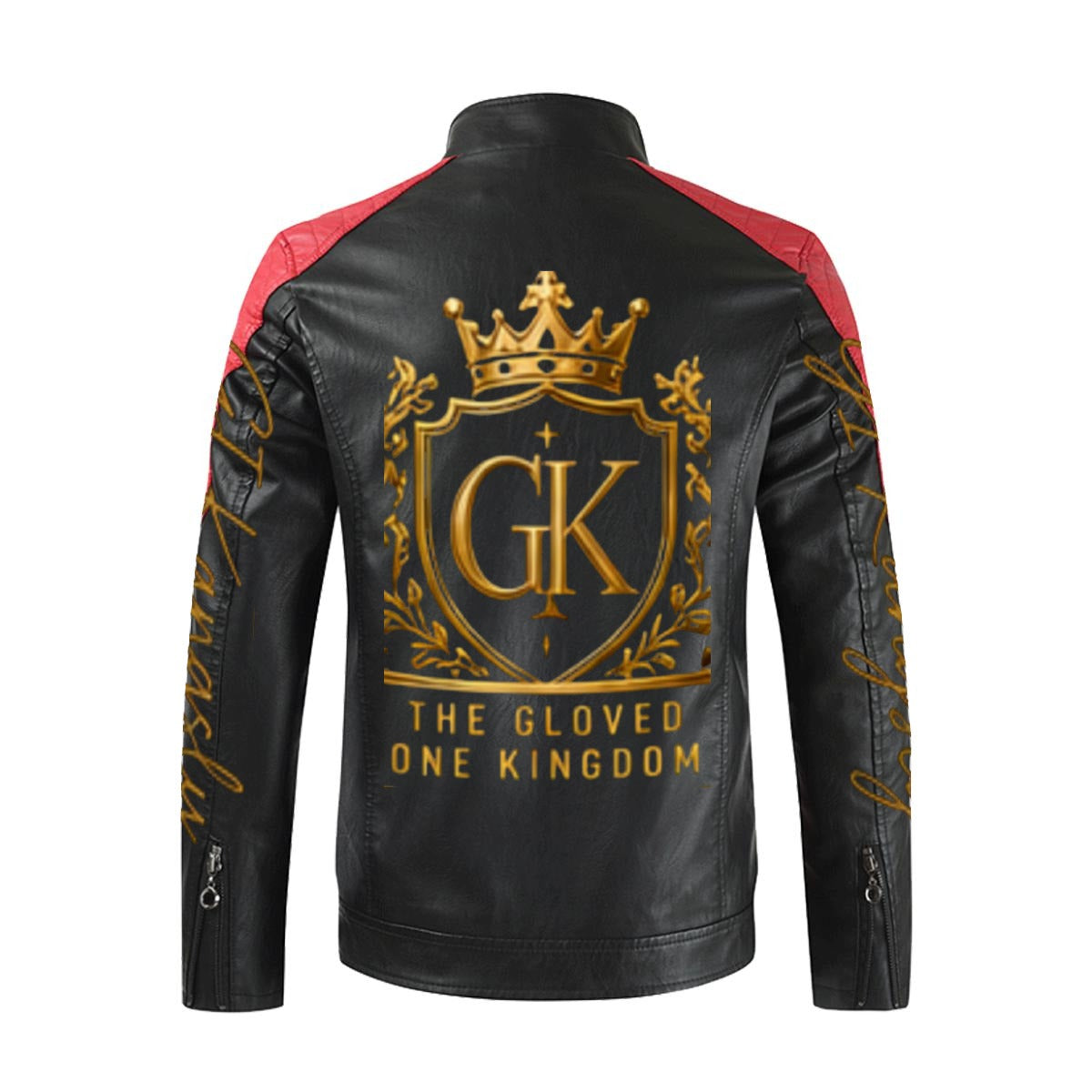 Men's Stand-up Collar Block Slim-fit Leather Jacket (DTF)