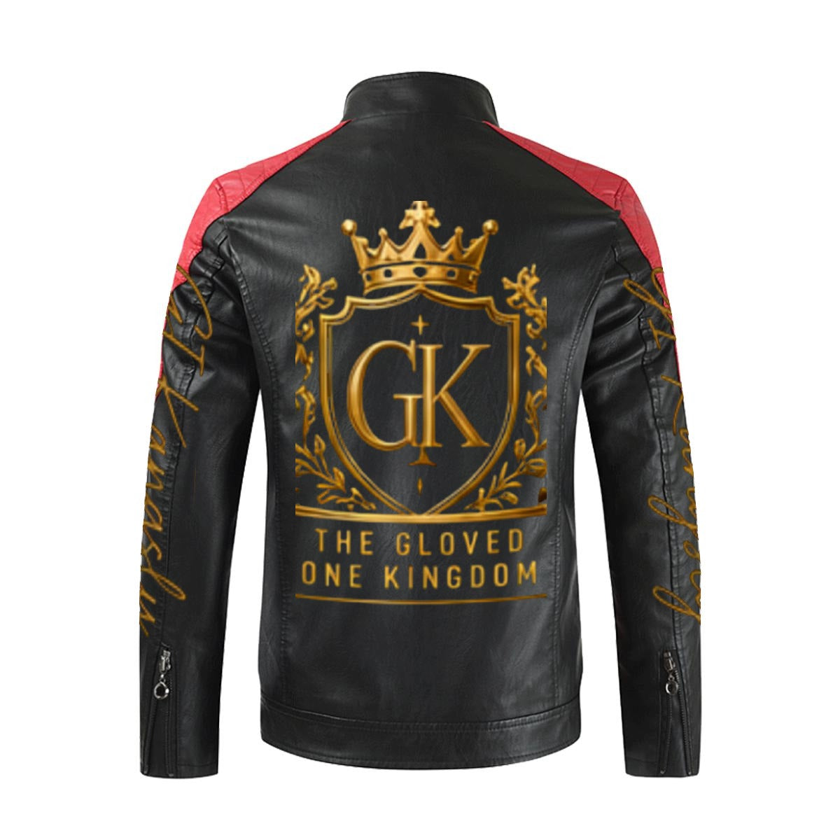 Men's Stand-up Collar Block Slim-fit Leather Jacket (DTF)